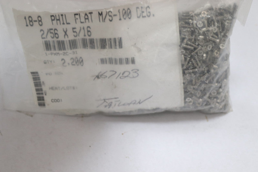 (2200-Pk) Phillips Flat Head Machine Screw 18-8 Stainless Steel # 2-56 x 5/16"