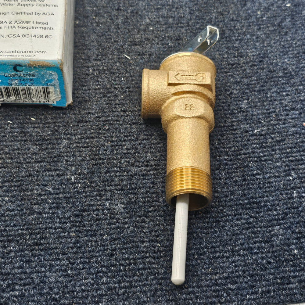 Cash Acme 19783-0150: 3/4" Brass NCLX-5LX Temperature & Pressure Relief Valve