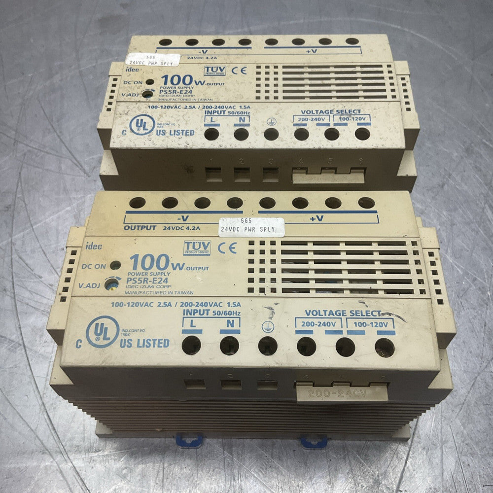 2 Pack Idec PS5R-E24 AC/DC Power Supply 4.2 Amp 24vdc DIN Mount Used