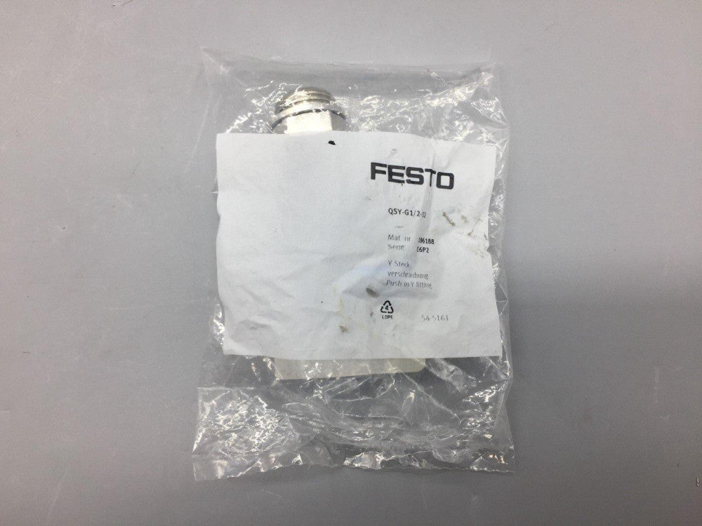 NEW FESTO QSY-G1/2-12 186188 PUSH-IN Y-CONNECTOR THREAD 1/2