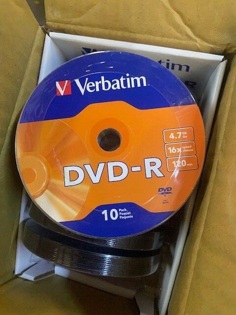 (80 Pack) Verbatim DVD-R 16X 4.7GB 120 Minutes Recordable (NEW)
