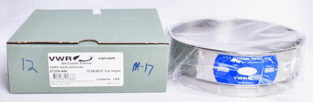 VWR 12 SS/SS 8" Stainless Steel Full Height Test Sieve 57334-444