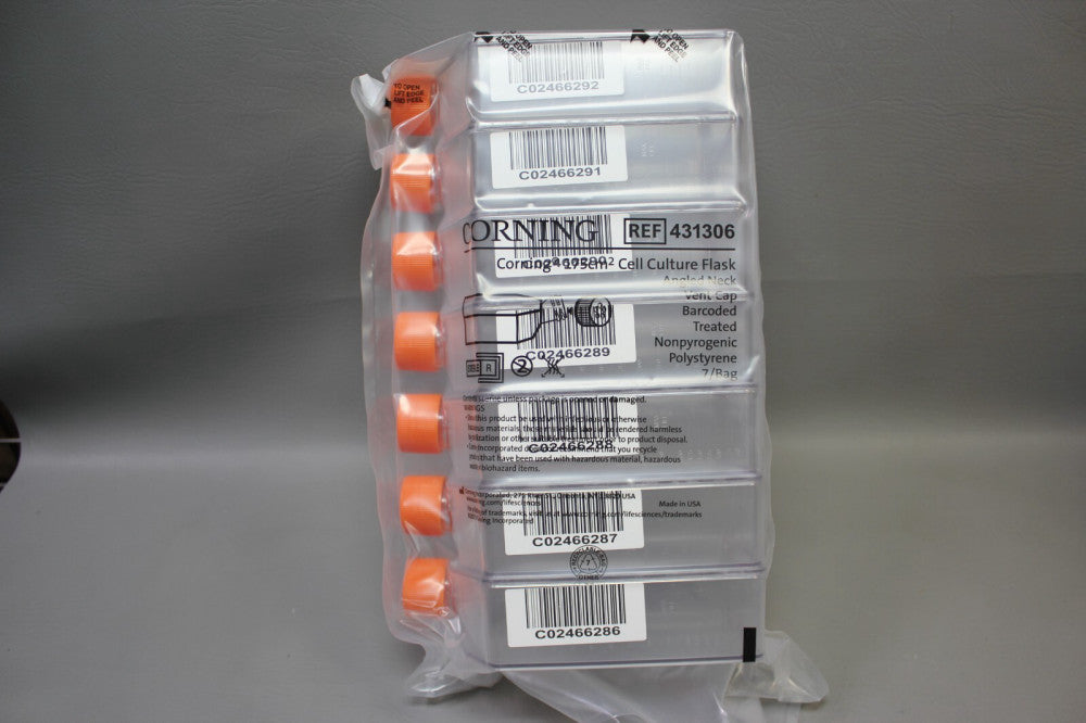 LOT OF 35 Corning 431306 175cm² Angled Neck Cell Culture Flask with Vent Cap