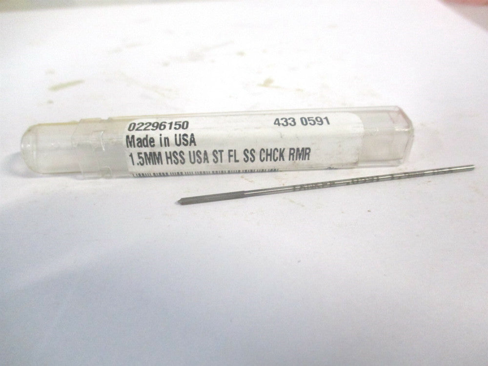 (433-0.0591) 1/2" x 2-1/2" OAL HSS 4-Flute Straight Chucking Reamer