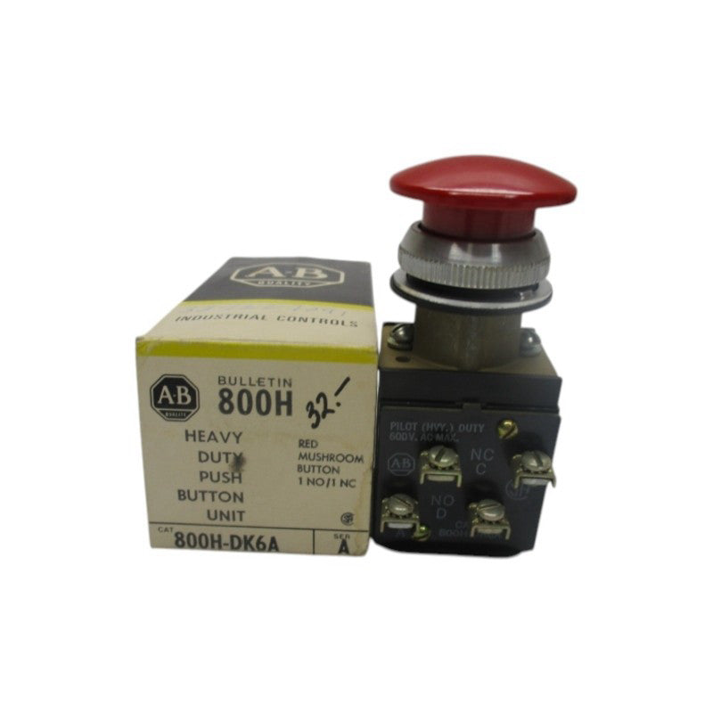 ALLEN BRADLEY 800H-DK6A SER. A 600VAC (BK/YL) NSMP