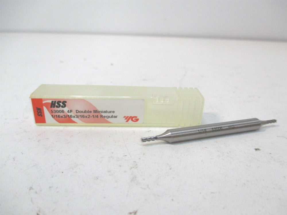YG-1 (53006) 1/16″ × 3/16″ × 3/16″ × 2 1/4″ OAL HSS Uncoated 4-Flute Square End