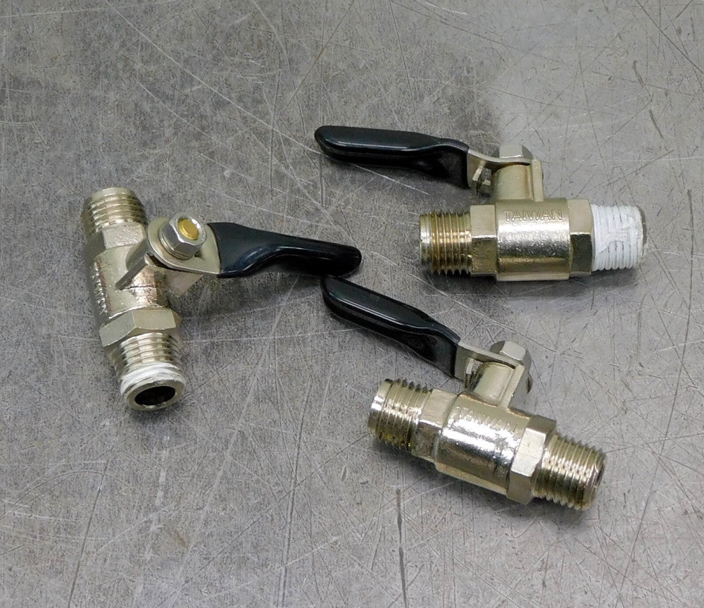 Lot of Three (3) FY-Brass Spray Gun Water Outlet Valve 1/4" NPT