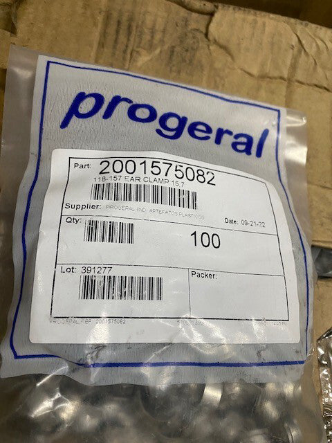 (100 PACK) Progeral 15.7mm Stainless Steel Single Ear Oetiker Clamps 118-157