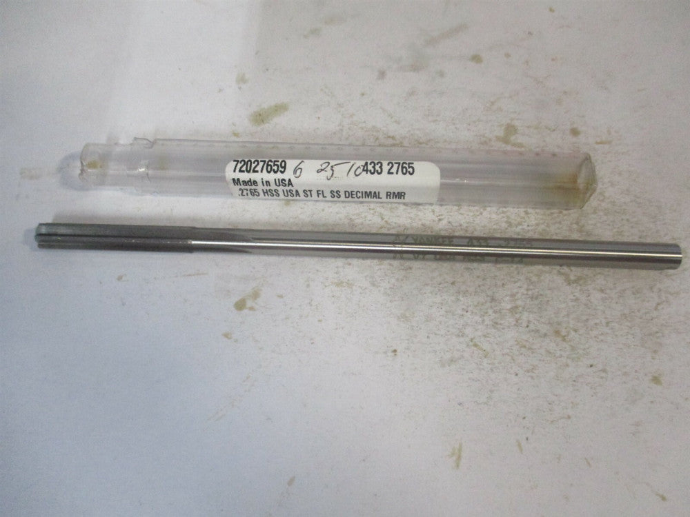 (433-0.2765) 0.2765" x 1-1/2" x 6" Straight Shank HSS 6-Flute Chucking Reamer
