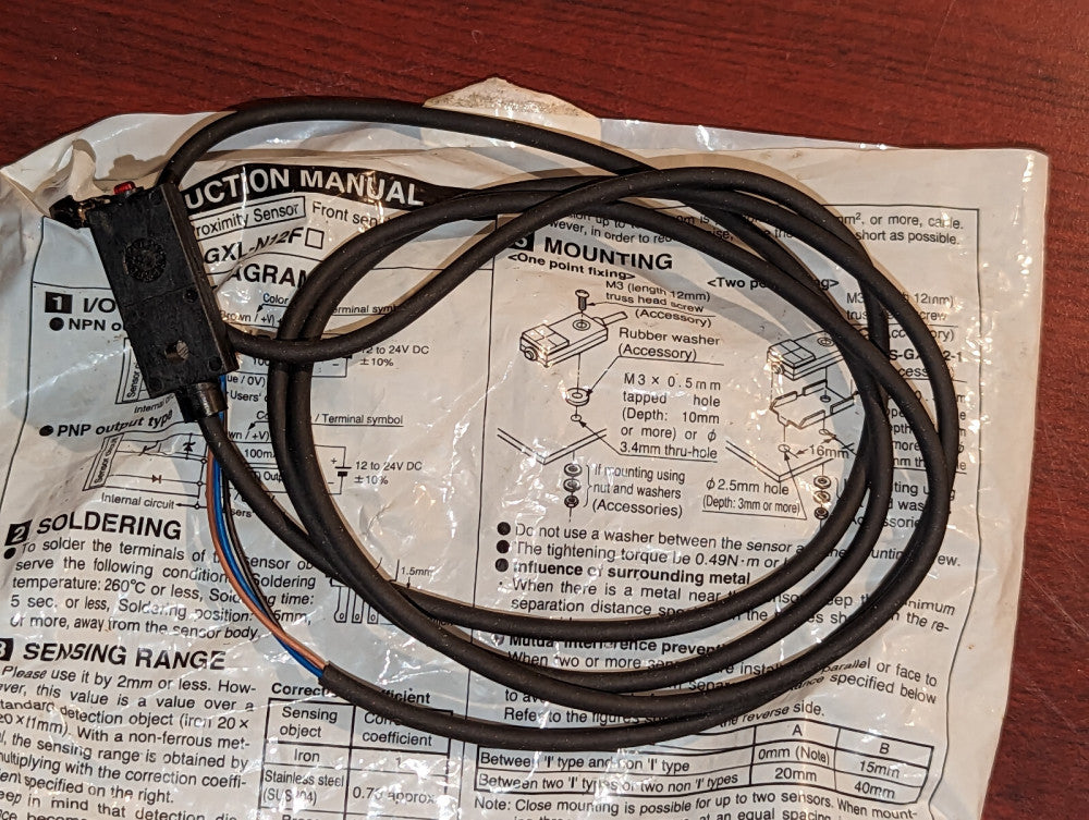 (2) Panasonic Sunx GXL-N12F Proximity Sensors USED