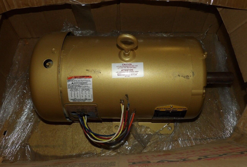 NEW BALDOR 5 HP AC MOTOR 208-230/460 VAC 3Ø 1750 RPM 184T FRAME TEFC EM3615T