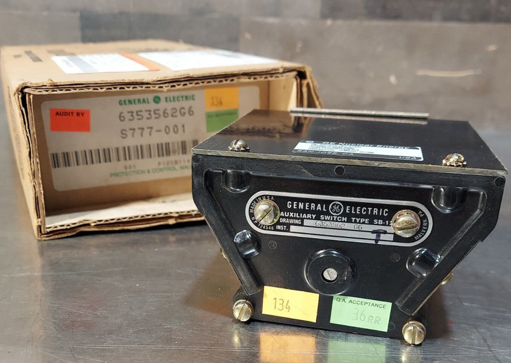 GE Auxiliary Switch Type SB-12. 6353562G6 S777-001. P/N DJ317A7419P147