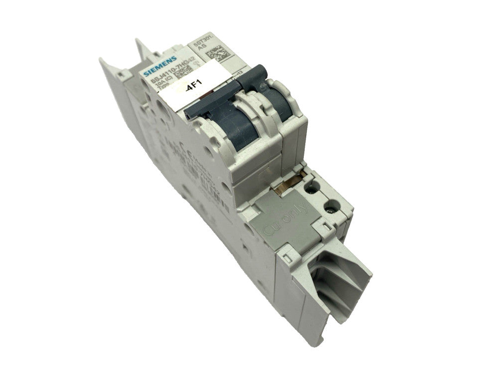 Siemens 5SJ4110-7HG42 Circuit Breaker 1P 10A w/ 5ST3010 Auxiliary Switch