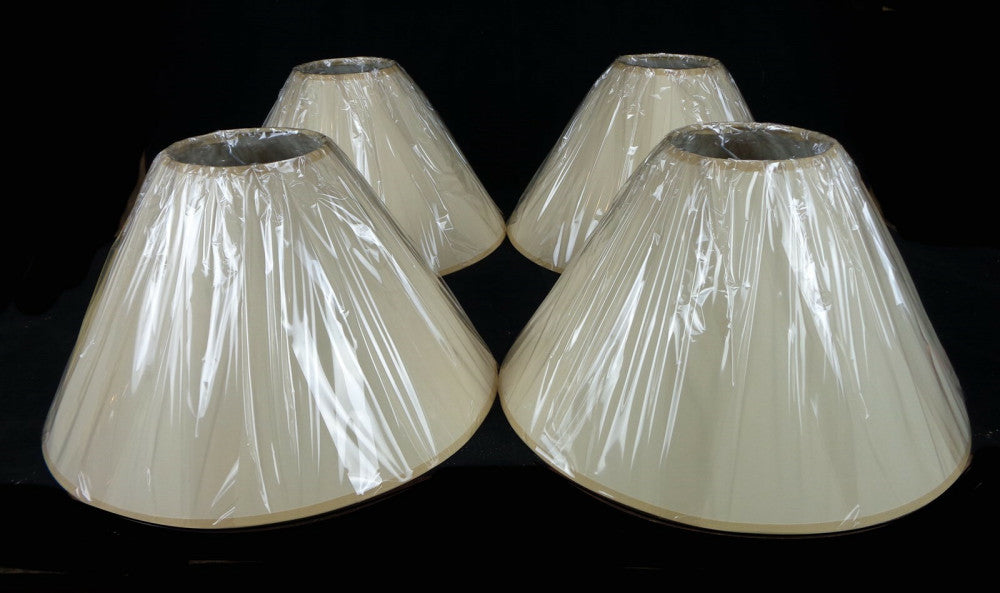 (4) NEW - LAMPSHADE - LAMP SHADE - LAMP SHADES - 16 x 10 x 5" w/ SPIDER FITTER