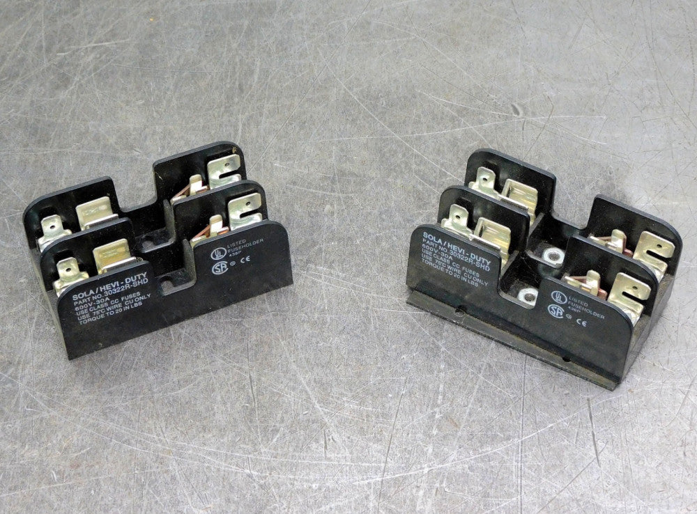 Emerson Sola 30322R-SHD Hevi-Duty Fuse Block 600V 30A CC Fuse Lot of Two (2)