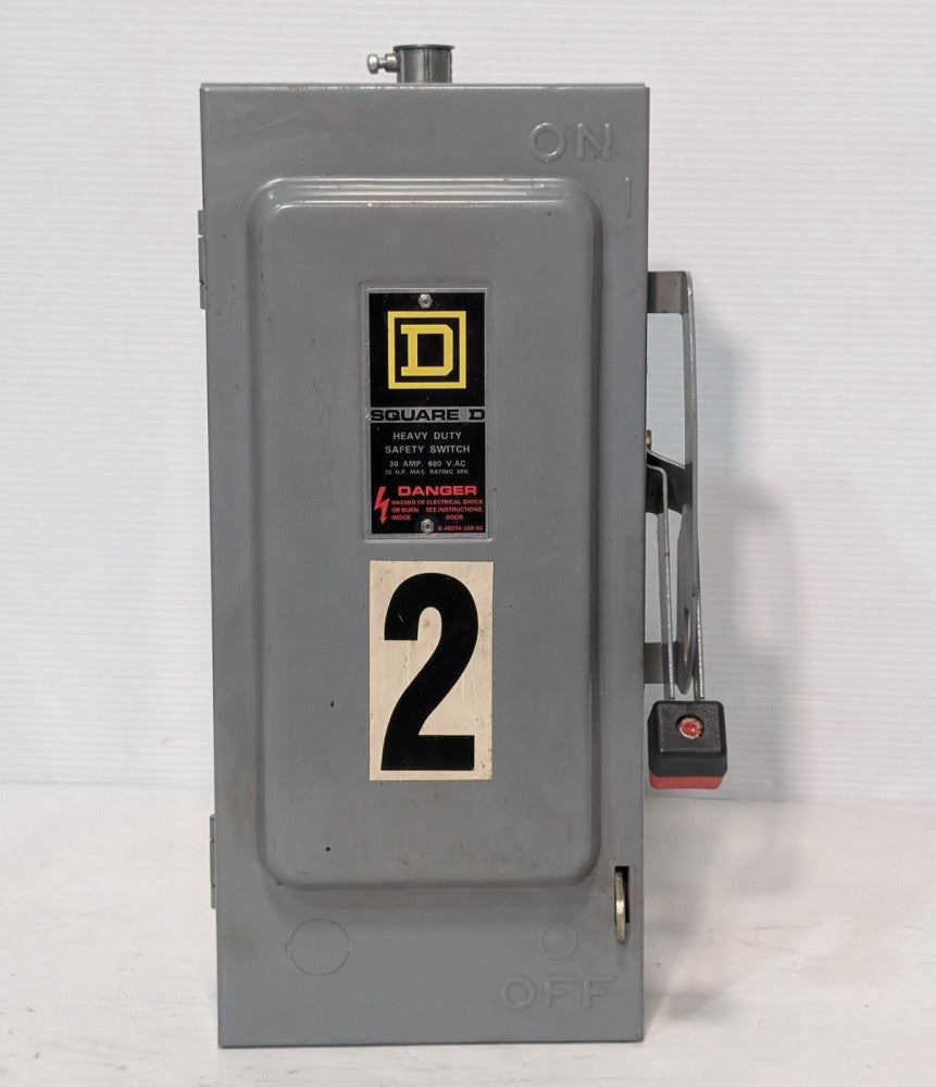 Square D HU361 Heavy Duty Safety Switch, Single Throw, Not Fusible, 3 Phase, 30A