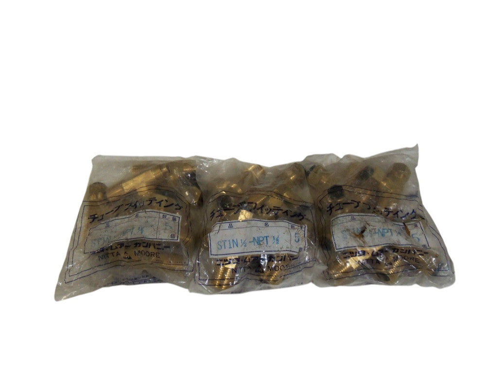 LOT OF 15 NITTA MOORE FITTING ST1N1/2-NPT1/2 NSMP