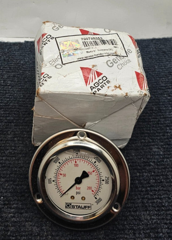 AGCO 700722353 Stauff Pressure Gauge 0-3000 psi