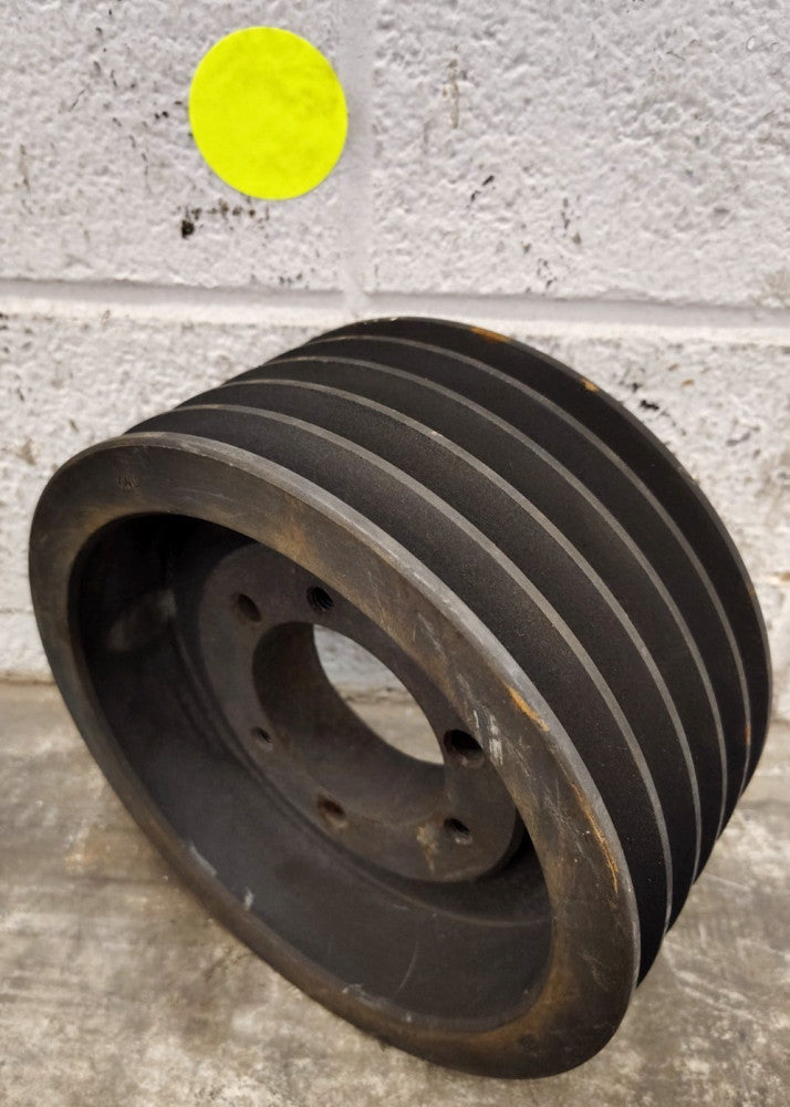 MARTIN 5 GROOVE V-BELT PULLEY BUSHED BORE 4" WIDTH 8.6" PITCH DIAM CAST IRON