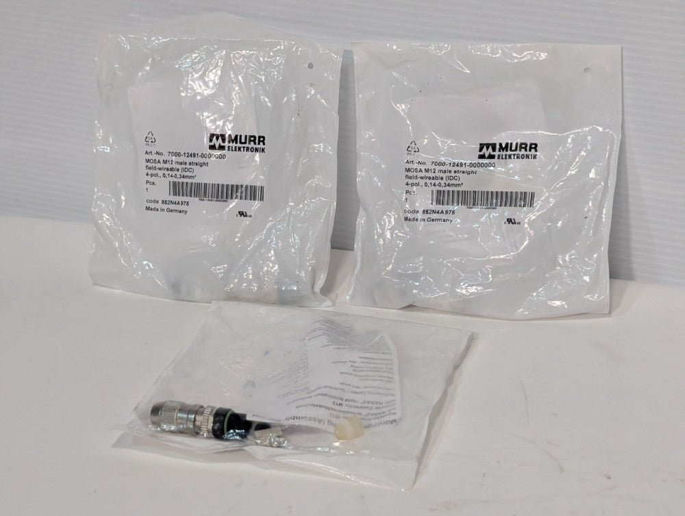 Lot of 3: Murr Elektronik 7000-12491-0000000 Field-Wireable Connectors, 4-Pole