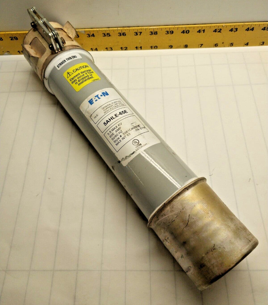 EATON 65E AMP CURRENT LIMITING HIGH VOLTAGE FUSE 5.5 MAX KV 5AHLE-65E