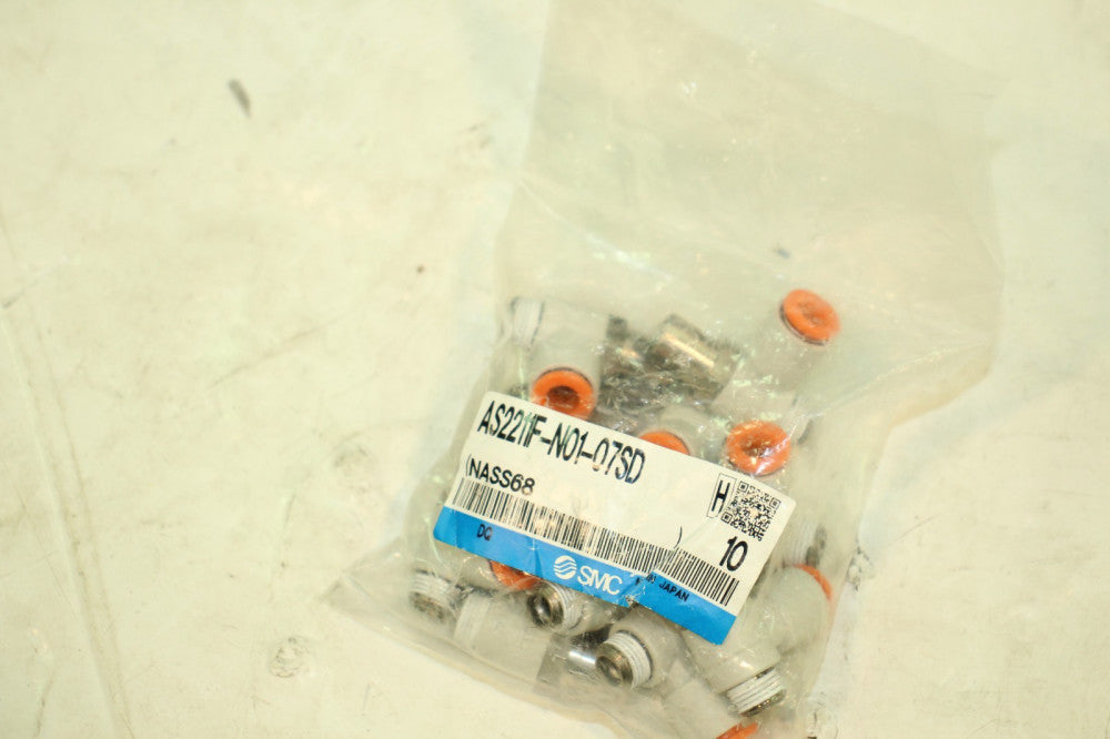 10 Pack of SMC AS2211F-N01-07SD Flow Control Valve
