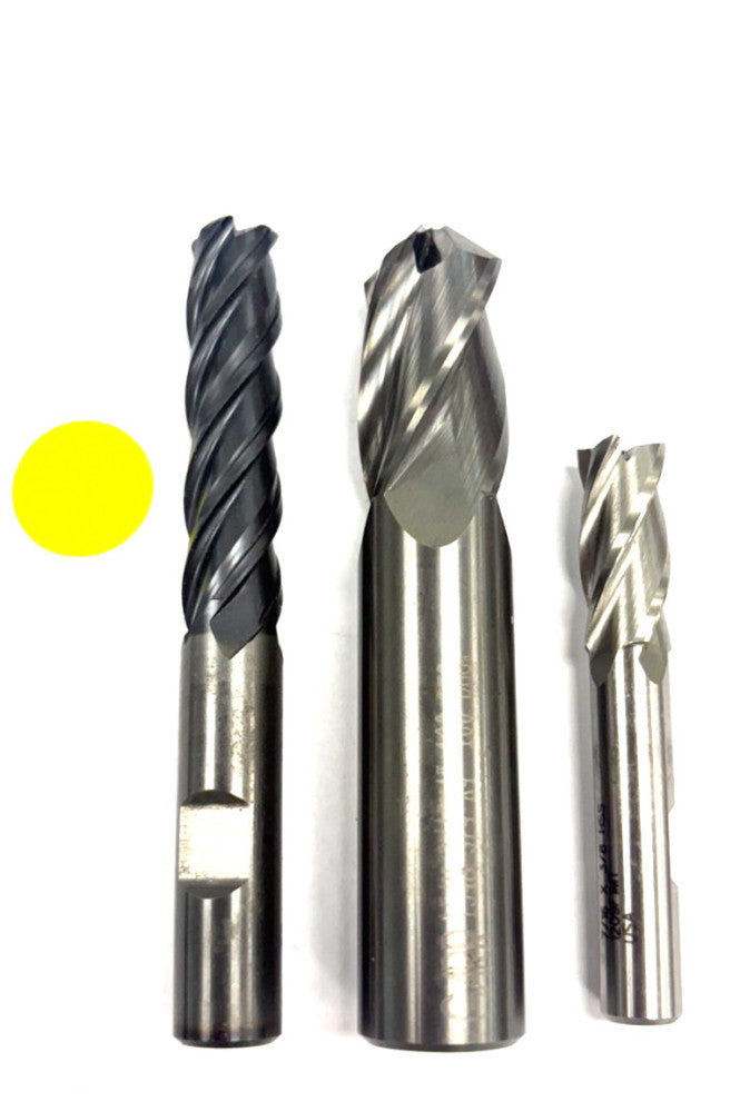 ASSORTED 4 FLUTE END MILL LOT OF 3