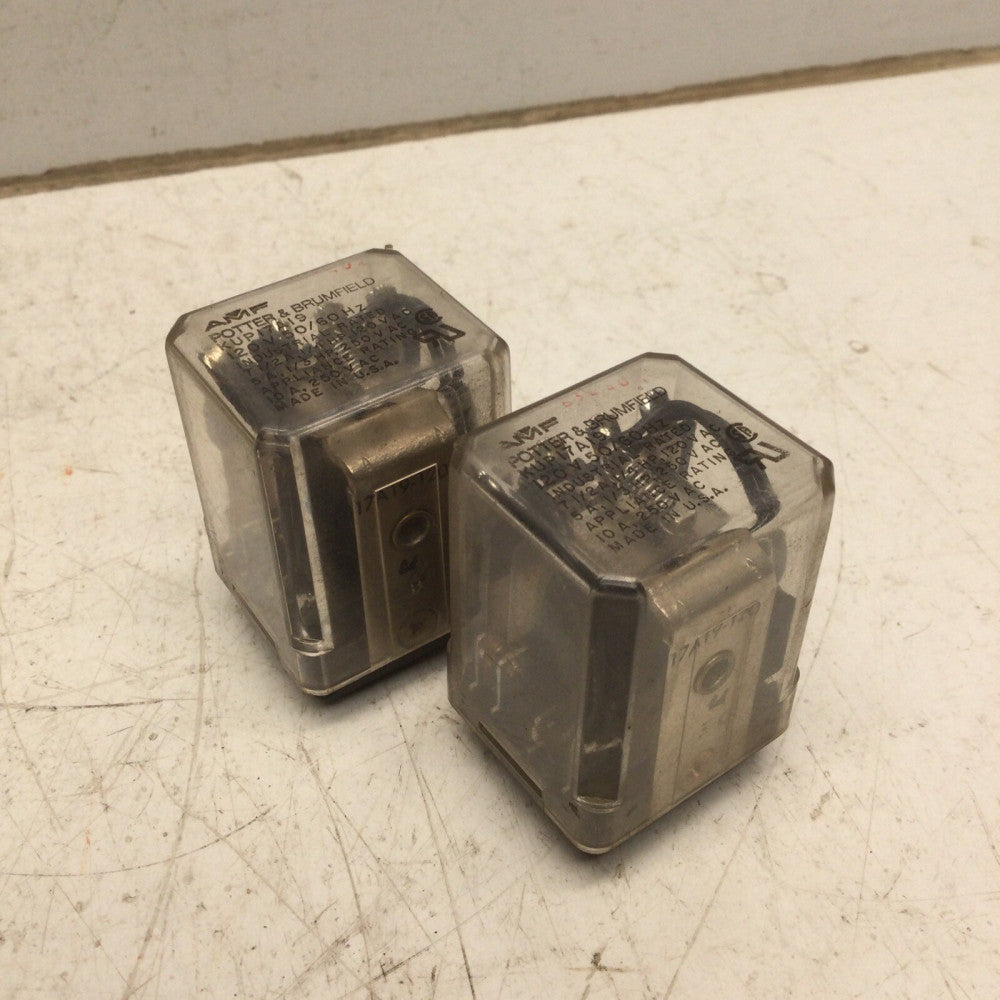 AMF / POTTER & BRUMFIELD KUP17A19 RELAY, 120V 50/60Hz (LOT of 2)