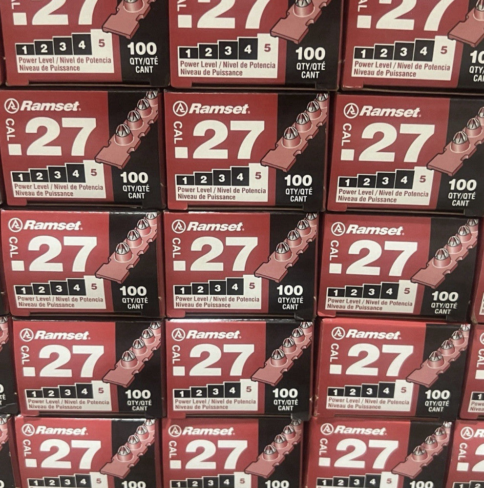 1000 (10 Boxes of 100 Each) Ramset 5RS27 27 Caliber Strip Load Charges Red