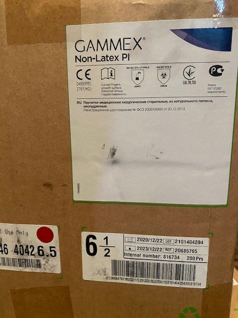 *200-Pairs* Ansell Gammex Non-Latex PF PI Polyisopre Size-6.5 20685765 EXP 12/23