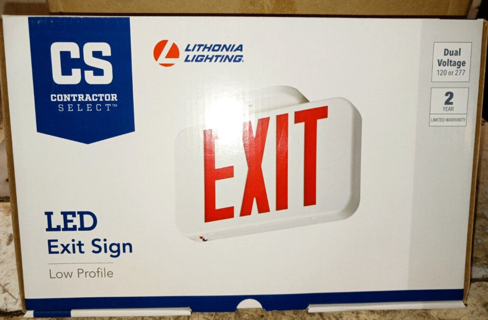 New Lithonia LED Emergency Exit Sign EXR LED EL M6 120 - 277 VAC 210LC6