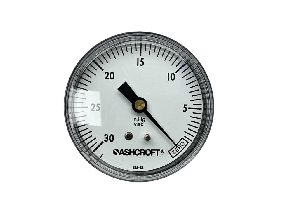 1 PC NEW ASHCROFT 25W1005PH02BVAC Vacuum Gauge,30in Hg VAC to 0,Back 33HR17