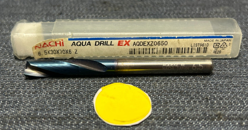 NACHI AQUA 2 FLUTE DRILL EX AQDEXZ0650 6.5 X 30 X 70 X 6