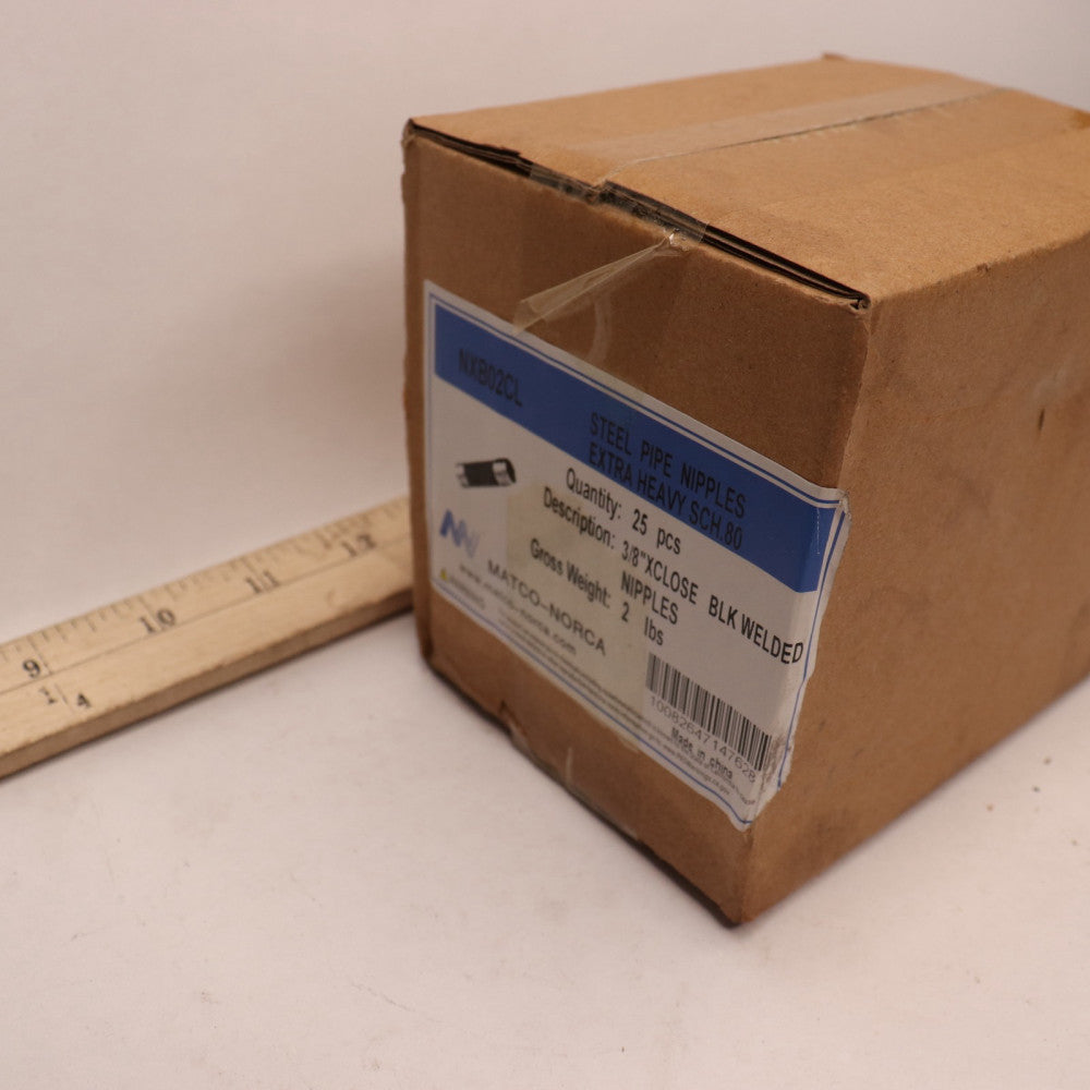 (25-Pk) Matco-Norca Extra Heavy Pipe Nipples Steel 3/8" NXB02CL