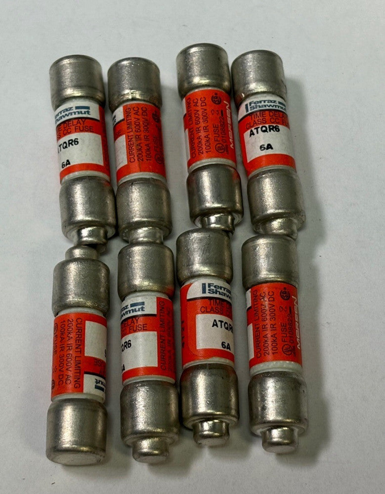 8- Mersen Ferraz Shawmut ATQR6 6A 600V TIME DELAY Fuse Class CC