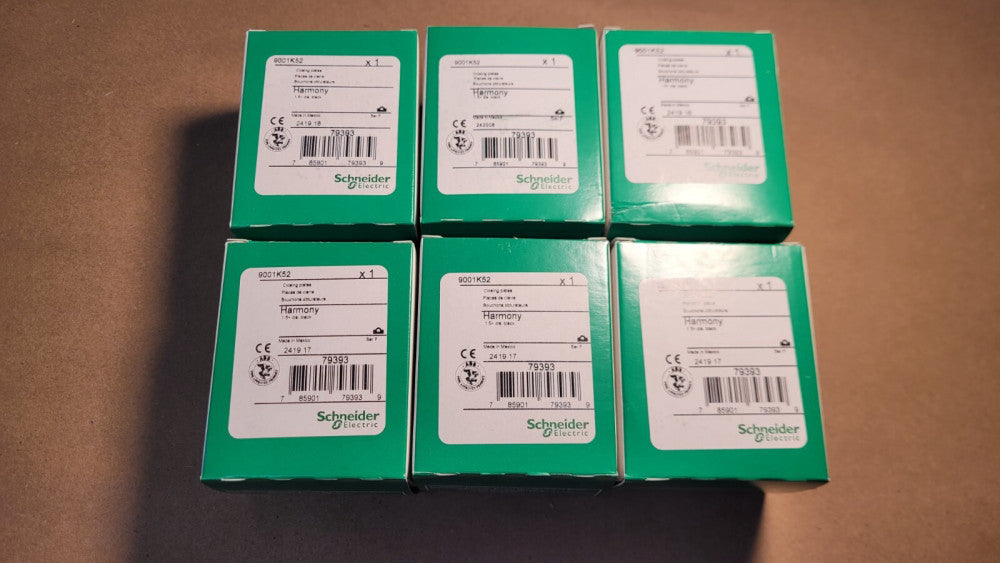 Lot of 6 Schneider Electric 9001K52 Closing Plates Black Plastic 1.5"