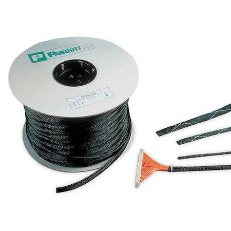 Panduit Se50pfr-Cr0 Braided Cable Sleeve, 1/2 In Inside Dia., 3/4 In Max Bundle