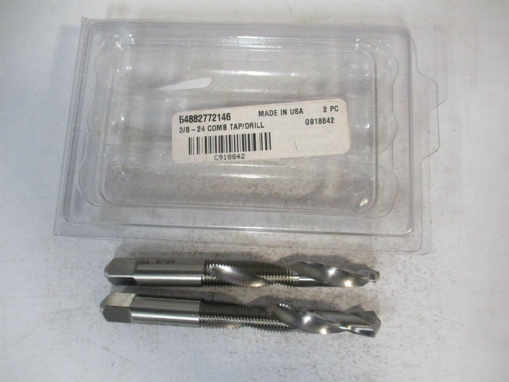 (G918842-S) 3/8-24 UNF 0.3395" x 13/16" x 3-1/2" Combination Drill & Tap - Qty 2