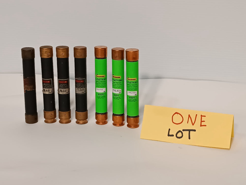 Lot of 7 Bussmann FRS-R-8 / FRS-R-15 / FRS-R-1/2 Fusetron RK5 Fuses, 600v