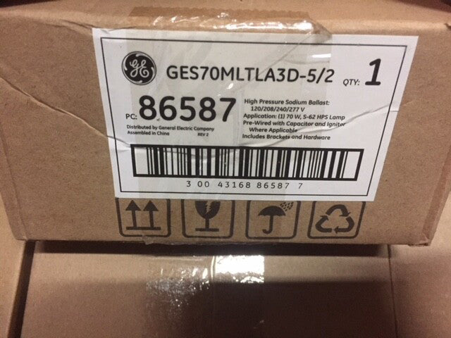 GE GES70MLTLA3D-5/2 High Pressure Sodium Ballast Kit 120-277V 70W S-62 (NEW)