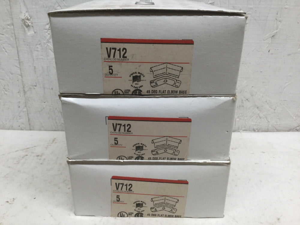 Wiremold V712 45 Degree Flat Elbow Base Ivory (Lot of 15)