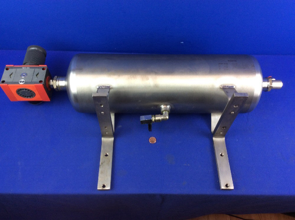 FESTO CRVZS-10-SA S/S Gas/Air Tank W/ METAL WORK REG-300 SKILLAIR REGULATOR