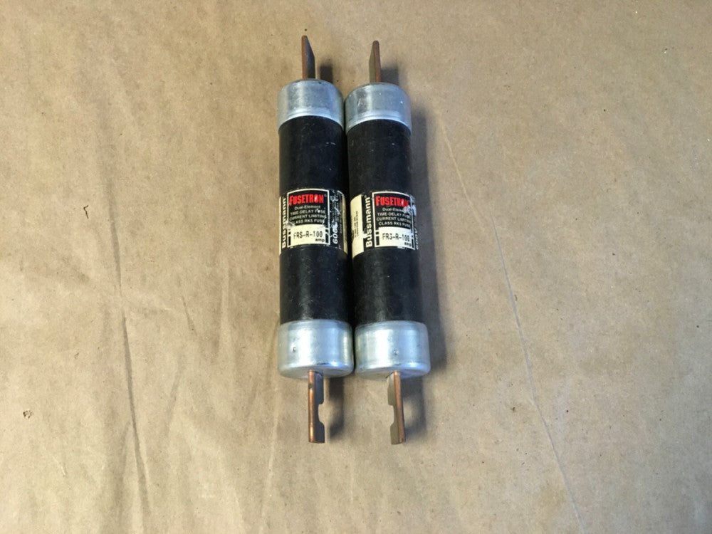 *LOT OF 2* Bussmann Fusetron FRS-R-100 Dual Element Time Delay Class RK5 (KB)