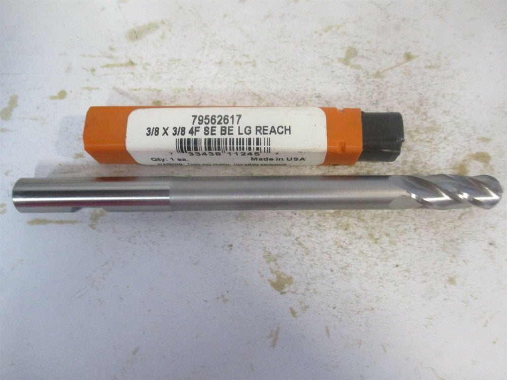 (11245) 3/8" x 1" x 3/8" x 5" OAL High Speed Steel 4 Flute Ball End Mill