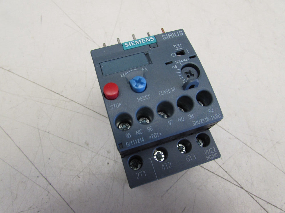 SIEMENS SIRIUS 3RU2116-1KB0 9-12.5FLA 600V OVERLOAD RELAY XLNT USED TAKEOUT