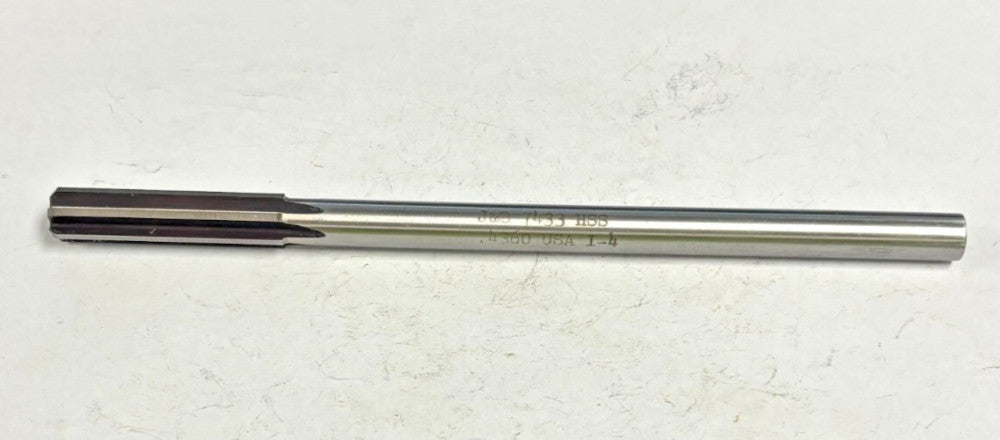 J&B 7433 HSS CHUCKING REAMER .4365" DIA. 7" OAL 6 FLUTE RH HIGH SPEED STEEL