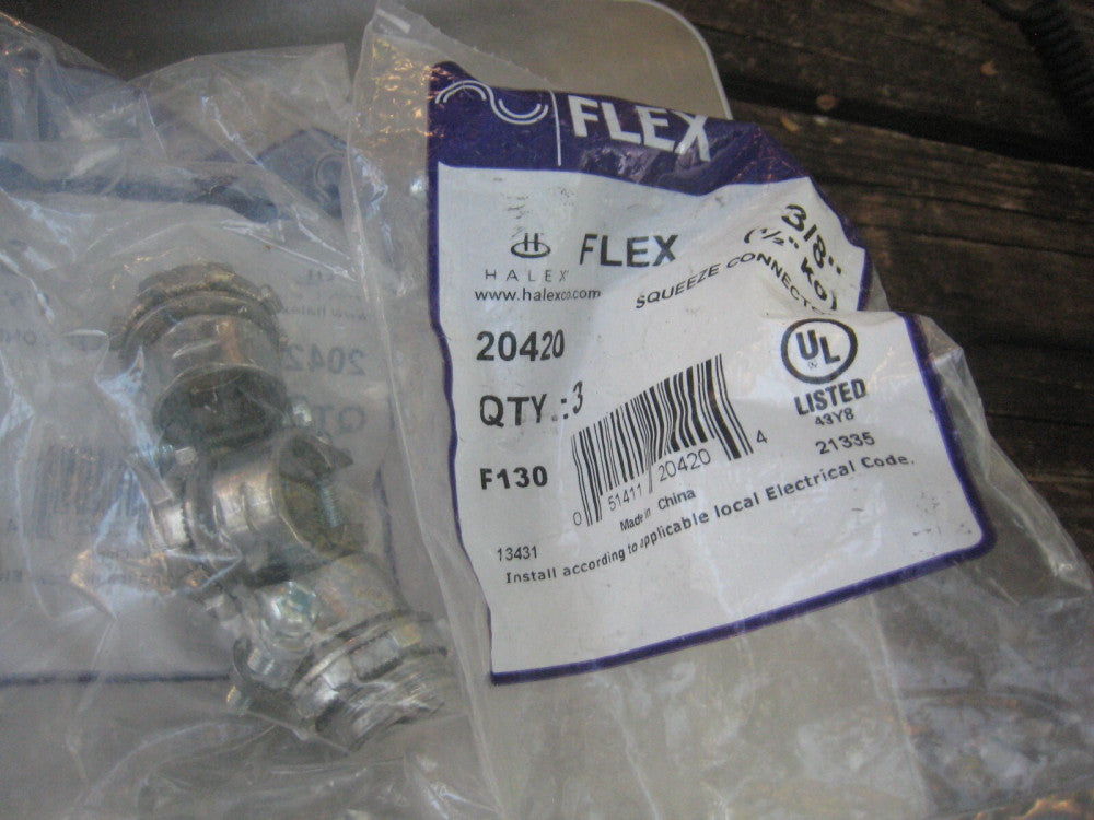 2 yes 2 packs of 3 each NIP Halex Flex 3/8 Squeeze Connector 3 Pack 20420