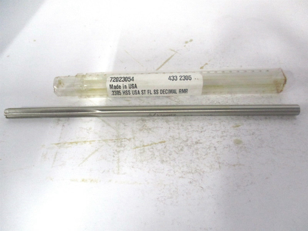 (433-0.2305) 0.2305" x 1-1/2" x 6" Straight Shank HSS 6-Flute Chucking Reamer