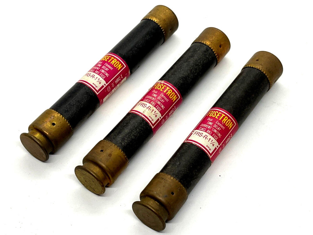 Bussmann FRS-R-1-1/4 Dual-Element Time Delay Fuse 1-1/4A 600V LOT OF 3