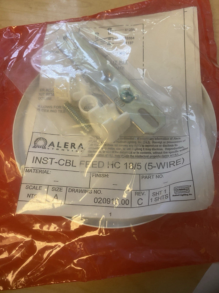 BRAND NEW ALERA Lighting 020917.00 Hardware Kit INST-CBL FEED HC 18/5 (5-WIRE)